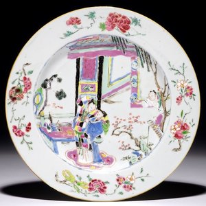 Een Chinees famille rose bord "De Romance van de Westelijke Kamer", Yongzheng — foto 1