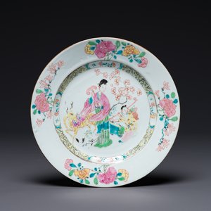 Een Chinees famille rose bord met Magu, Yongzheng — foto 1