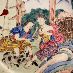 Een Chinees famille rose bord met mythologisch decor voor de Europese markt, Qianlong — foto 5