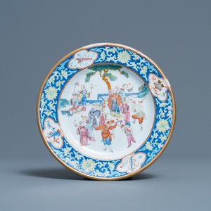 Een Chinees famille rose bord, Tongzhi merk en periode — foto 1