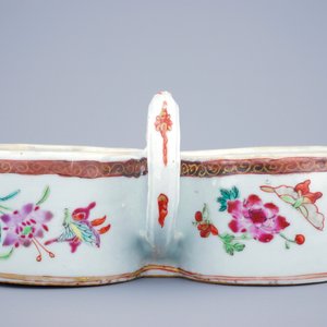 Een Chinees famille rose olie- en azijnstel met tinmontuur, Qianlong, 18e eeuw — foto 12