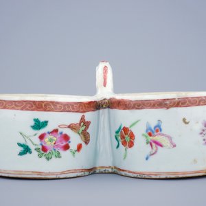 Een Chinees famille rose olie- en azijnstel met tinmontuur, Qianlong, 18e eeuw — foto 14