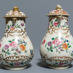 Een Chinees famille rose theeservies met floraal en verguld decor, Qianlong — foto 8