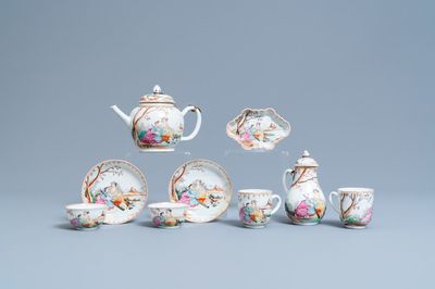 Een Chinees famille rose theeservies voor de Europese markt, Qianlong