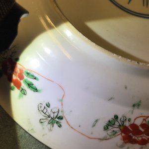 Een Chinees famille verte bord met een dame en haar kat, Kangxi — foto 9
