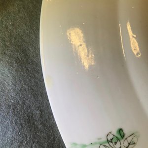 Een Chinees famille verte bord met een dame en haar kat, Kangxi — foto 10