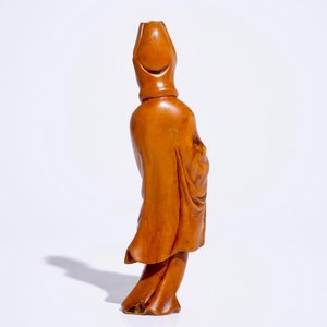 Een Chinees gesculpteerd houten model van een Guanyin, 19/20e eeuw — foto 4