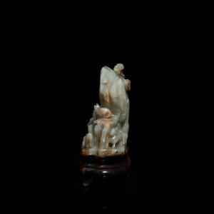 Een Chinees gevlekte celadon jade snijwerk met de 'Acht paarden van Mu Wang', Qing — foto 2