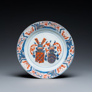 Een Chinees Imari-stijl wapenbord, Kangxi — foto 1