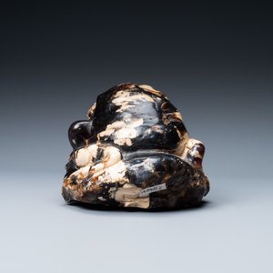 Een Chinees model van een pad in amber gesculpteerd, 19/20e eeuw — foto 2