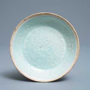 Een Chinees qingbai bord met twee vissen, Song — foto 1