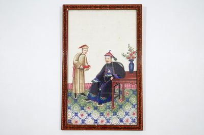 Een Chinees schilderij op rijstpapier, Canton, 19e eeuw