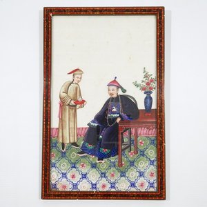 Een Chinees schilderij op rijstpapier, Canton, 19e eeuw — foto 1