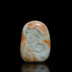 Een Chinees snijwerk in celadon en roestkleurige jade, Qing — foto 2