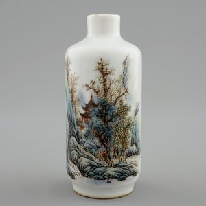 Een Chinees snuifflesje met landschapssdecor, 20e eeuw — foto 1