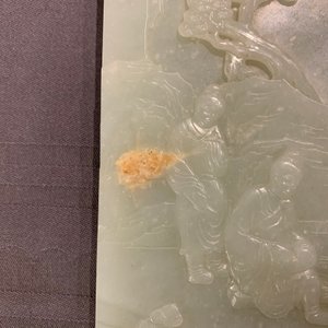 Een Chinees tafelscherm in lichte celadon jade en hardhout, 19/20e eeuw — foto 19