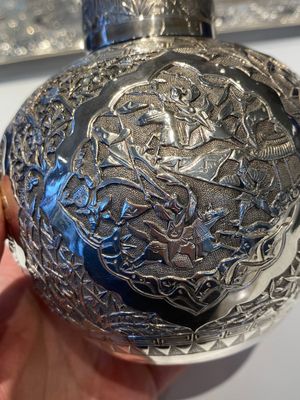 Een Chinees vierdelig zilveren theeservies op plateau, Tu Mao Xing 塗茂興 merk, 19e eeuw — foto 28