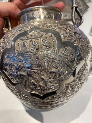 Een Chinees vierdelig zilveren theeservies op plateau, Tu Mao Xing 塗茂興 merk, 19e eeuw — foto 43