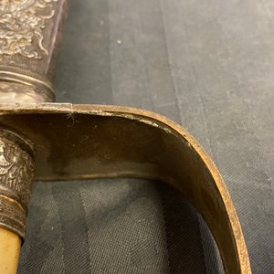 Een Chinees zilveren, tie li mu houten en benen zwaard, 19e eeuw — foto 11