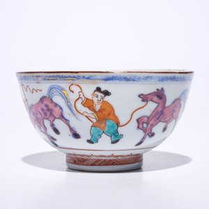 Een Chinese Amsterdams bont kom met paarden, Kangxi — foto 3