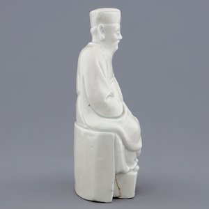 Een Chinese blanc de Chine Dehua figuur van dichter Li Bai, 18e eeuw — foto 5