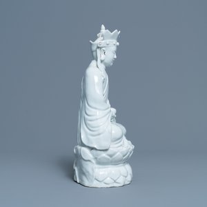 Een Chinese blanc de Chine figuur van Doumu, zegelmerk, 19/20e eeuw — foto 3
