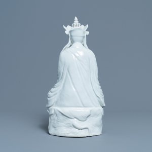 Een Chinese blanc de Chine figuur van Doumu, zegelmerk, 19/20e eeuw — foto 4