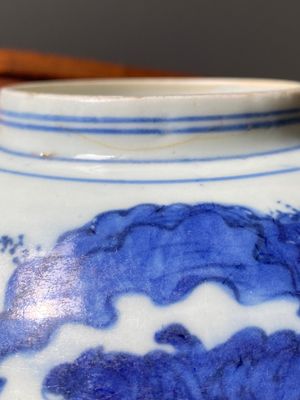 Een Chinese blauw-witte 'Acht onsterfelijken' kom, Wanli merk en periode — foto 17