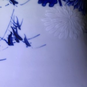 Een Chinese blauw-witte 'bianco sopra bianco' yenyen vaas met vogels bij bloesems, Kangxi — foto 16