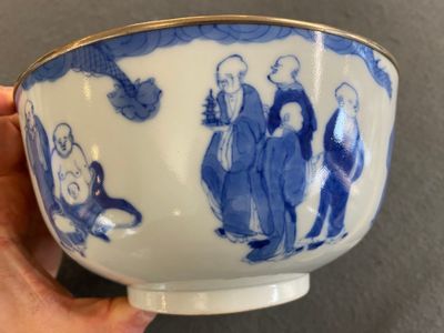 Een Chinese blauw-witte 'Bleu de Hue' kom voor de Vietnamese markt, Nei Fu 內府 merk, 19e eeuw — foto 3