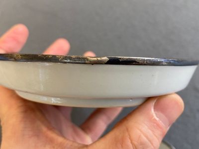 Een Chinese blauw-witte 'Bleu de Hue' schotel met drie koppen voor de Vietnamese markt, Noi Phu merk, 19e eeuw — foto 5