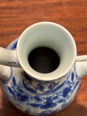 Een Chinese blauw-witte dekselkan met een visser en een houthakker, Transitie periode — foto 10