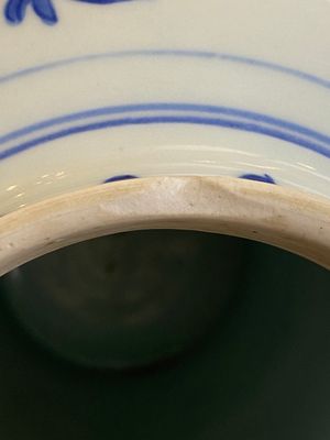 Een Chinese blauw-witte dekselvaas met vogels bij bloesemtakken, Transitie periode — foto 22