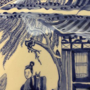 Een Chinese blauw-witte diepe schotel met scène uit "De Romance van de Westelijke Kamer", Yongzheng — foto 5