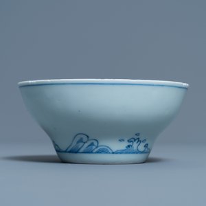 Een Chinese blauw-witte 'draken' kom, Kangxi/Yongzheng — foto 4