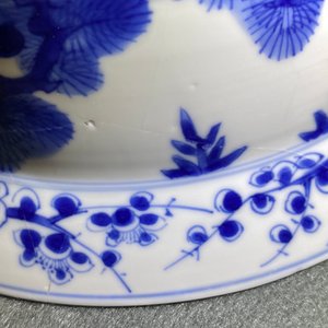 Een Chinese blauw-witte 'Drie vrienden van de winter' kom, Kangxi merk en periode — foto 25