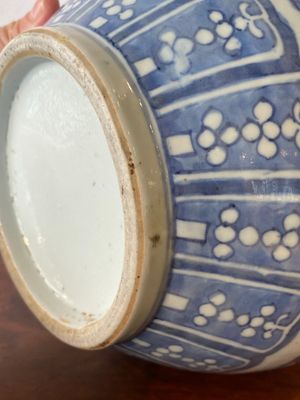 Een Chinese blauw-witte en koperrode flesvormige vaas met een hert en vogels bij bloesemtakken, 19e eeuw — foto 8