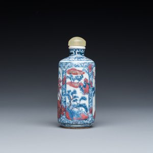 Een Chinese blauw-witte en koperrode snuiffles, 19e eeuw — foto 2