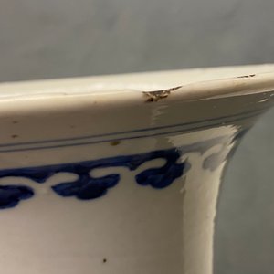 Een Chinese blauw-witte en onderglazuur rode vaas, 19e eeuw — foto 13