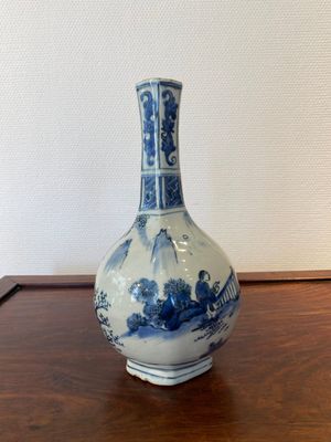 Een Chinese blauw-witte flesvormige vaas met Wang Xizhi, Transitie periode — foto 3