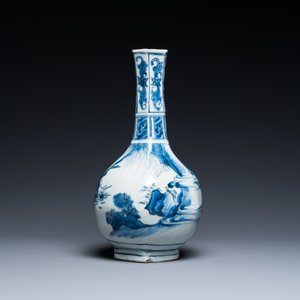 Een Chinese blauw-witte flesvormige vaas met Wang Xizhi, Transitie periode — foto 2