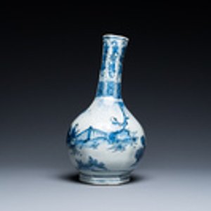 Een Chinese blauw-witte flesvormige vaas met Wang Xizhi, Transitie periode — foto 4