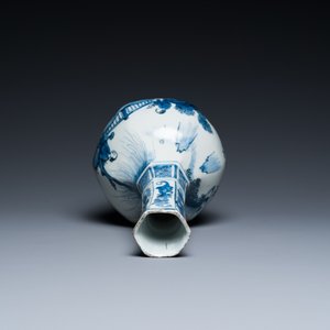 Een Chinese blauw-witte flesvormige vaas met Wang Xizhi, Transitie periode — foto 5