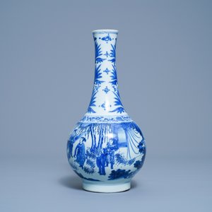 Een Chinese blauw-witte flesvormige vaas, Transitie periode — foto 4