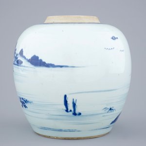 Een Chinese blauw-witte gemberpot, Kangxi — foto 3