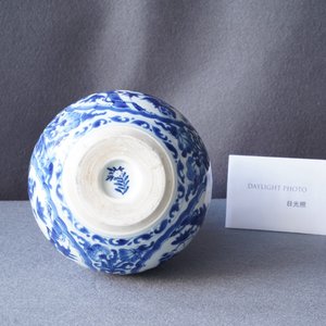 Een Chinese blauw-witte hookah-basis met eekhoorns en druivenranken, Kangxi — foto 9