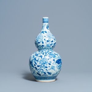 Een Chinese blauw-witte kalebasvaas, 19e eeuw — foto 4