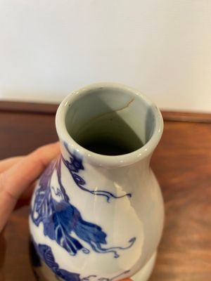 Een Chinese blauw-witte kalebasvaas, 19e eeuw — foto 6