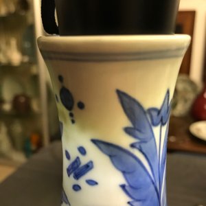 Een Chinese blauw-witte kalebasvaas met figuratief decor, Transitie periode — foto 10