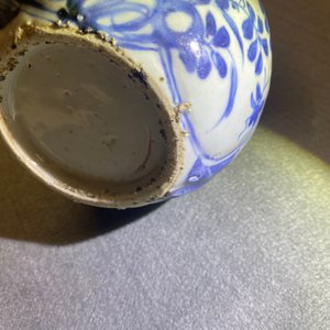 Een Chinese blauw-witte kalebasvaas met floraal decor, Wanli — foto 8